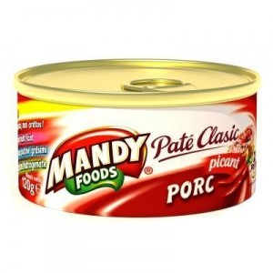 Poza 1 Pate Clasic Porc Picant Mandy 120g